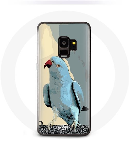 Coque pour samsung galaxy S9 plus Perruches perroquets Bleu Maniacase