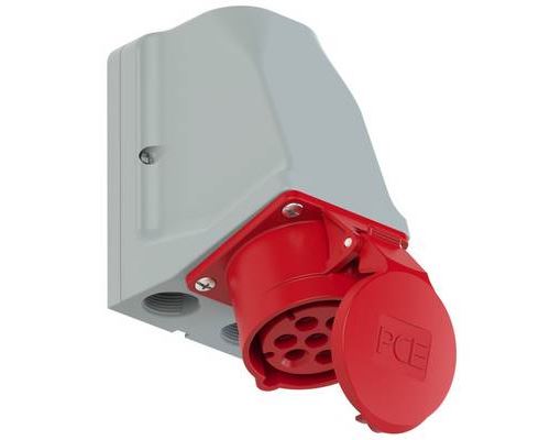 Pce Rouge/Gris Prise Murale Femelle Cee 16 A 7 Pôles Pc Electric 917-6V 400 V - Image 3