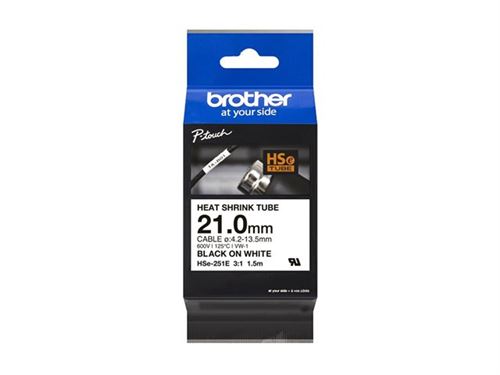 Brother Gaine thermo-r&eacute;tractable HSE-251E - Noir sur blanc
