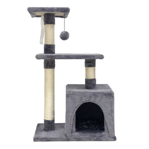 Meilleurs prix pour POPPY Arbre a chat 50 30 80 cm 2 plateformes 1 niche poteau a griffer