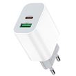 Chargeur USB C Rapide 20W Type C PD et QC 3.0 Adaptateur Secteur USB pour iPhone,iPad,Samsung,Xiaomi,Google