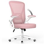 HOMCOM Chaise de bureau velours fauteuil bureau massant coussin lombaire  intégré hauteur réglable pivotante 360° rose poudré pas cher 