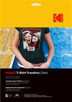 KODAK T-Shirt Transfers 3510553 - T-Shirt à creer et personnaliser, Logiciel inclus, Longue duree de vie et resistance à la decoloration - Noir