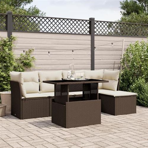 Non Communiqué Marron Salon De Jardin Modulable Vidaxl Resine Tressee 6 Pieces 62.0 X 62 X 69 Cm