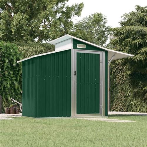 Mercatoxl - Abri de Jardin Vert 270x130x208,5 cm Acier Galvanis&eacute;