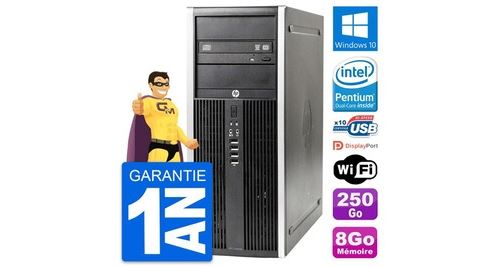 Pc tour hp elite 8300 intel dual-core g630 ram 8go disque 250go windows 10 wifi