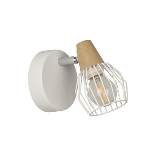corep spot 1l tyron base en métal filaire - e14 40 w - blanc et naturel