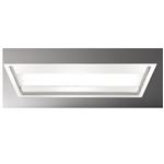 Hotte Plafonnier FALMEC CORNUVO3412, cm, commandes electroniques, finition Inox blanc, vendue sans moteur. Ex pour MOT950 : Debit boost = 830m3/h, Puissance acoustique max = 62dB. Eclairage LED reglable en temperature. Classe energetique : B