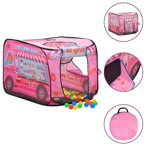 Vidaxl tente de jeu pour enfants avec 250 balles rose 70x112x70 cm