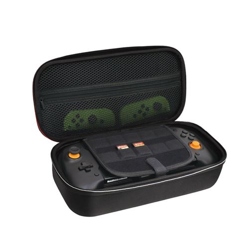 Manette FLOODKING pour Switch + Housse - Connexion Auto, Gyroscope 6 Axes, Double Vibration, Charge PD 15V - Rangement Console + Joy-Con + 10 Jeux