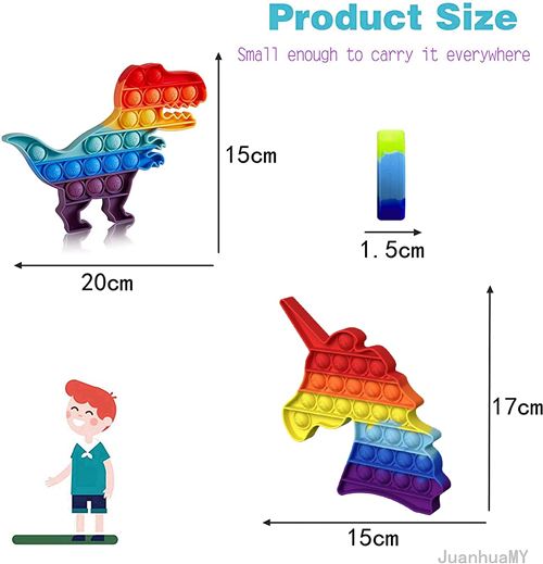 Rainbow Push Bubble Sensory Fidget Toys Porte Clés Autisme Besoins