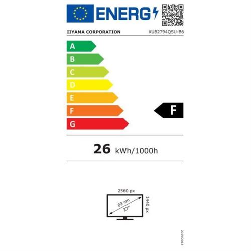 Iiyama XUB2794QSU-B6 - 27 pouces - Moniteur WQHD