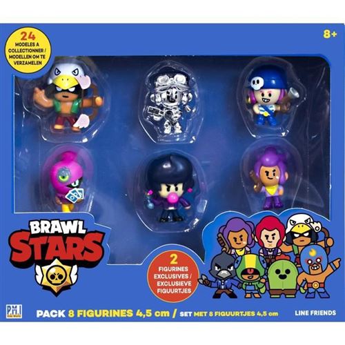 Lansay - Brawl Stars - Pack 8 Figurines de 4.5 cm - Lot #1 - Jeux Vidéos