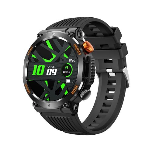 Montre connect&eacute;e HT17 1,46"" - Surveillance sant&eacute; - Etanche IP67 - Sport Bluetooth - Noir