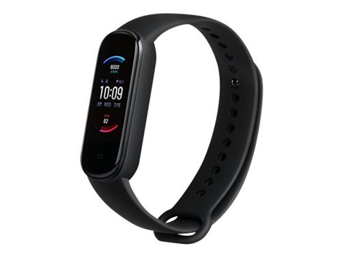 Amazfit Band 5 - Noir minuit - suivi d'activités avec sangle - TPU - noir minuit - taille du poignet : 162-235 mm - affichage 1.1 - Bluetooth - 24 g
