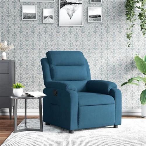 VIDAXL - Fauteuil Inclinable avec Repose-pieds - Moderne - Bleu - Image 2