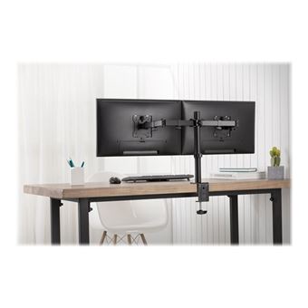 DIGITUS DA-90400 - Pied - pour 2 écrans LCD - acier - noir mat - Taille d'écran : 15"-32" - support pour ordinateur de bureau - 1