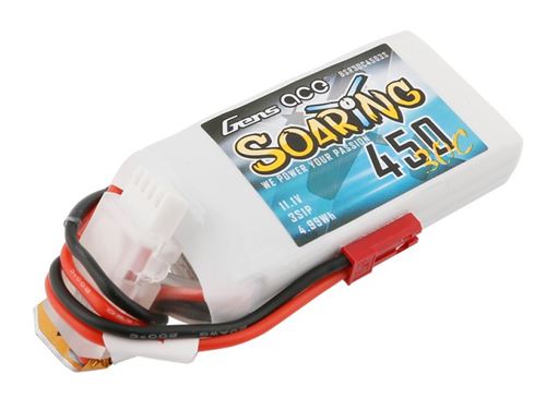 Gens ace Soaring 450mAh 11.1V 30C 3S1P Lipo JST Bec
