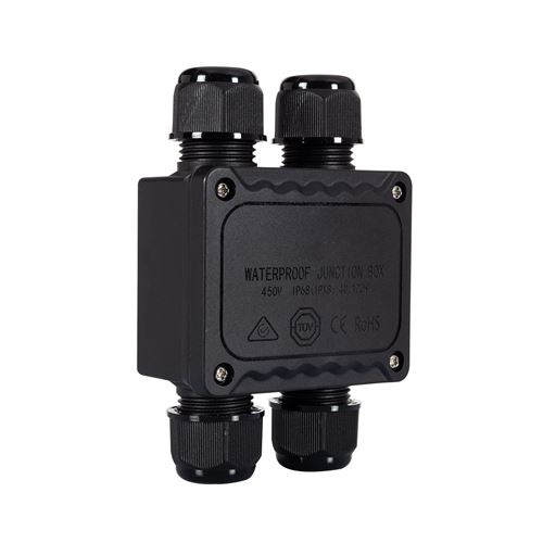 Ledkia Caja Estanca de Empalmes en H 128x80x40 mm 4 Conos IP68 Negro