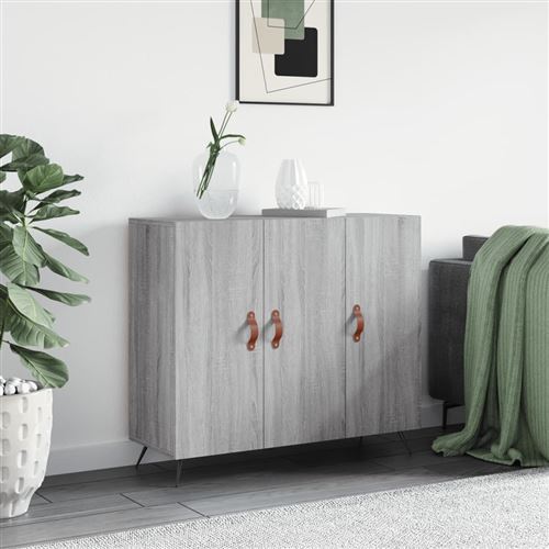 Vidaxl Gris Buffet Sonoma 90X34x80 Cm Bois D'ingénierie828082 - Image 2
