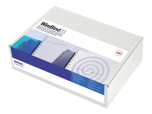 GBC MultiBind - 10 mm - 21 anneaux - A4 (210 x 297 mm) - 85 feuilles - argent - 100 unités fil de ligature - pour P/N: IB271212, IB271250