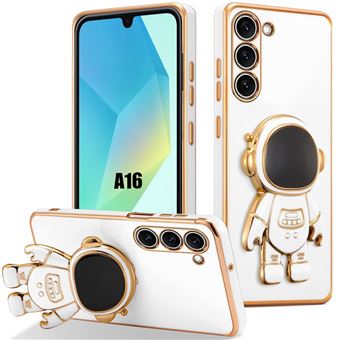 Coque pour Samsung Galaxy A16 4G/5G, Protection Silicone avec Support Motif Astronaute - Blanc - BOOLING - 1
