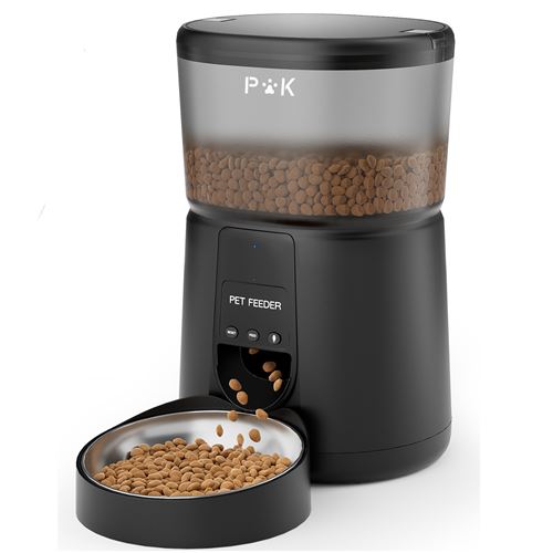 Meilleurs prix pour PUPPY KITTY 4L Distributeur Croquettes Chat&Chien Automatique, 2.4G WiFi Connecté App, Vocal 10S, 1-10 Repas par Jour, Noir