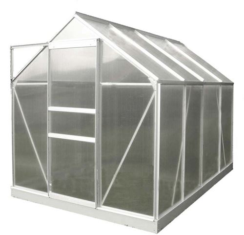 Serre polycarbonate Diamant grise 3.6 m&sup2; + base - Ch&acirc;let-Jardin