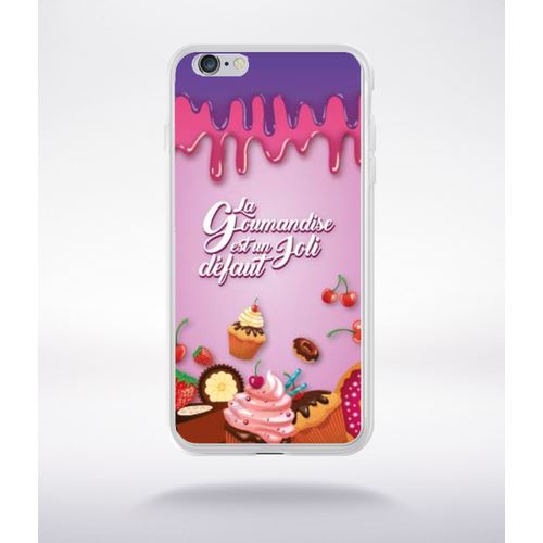 Coque La Gourmandise Est Un Joli Defaut Fond Rose 01 Compatible Iphone 6 Plus Transparent