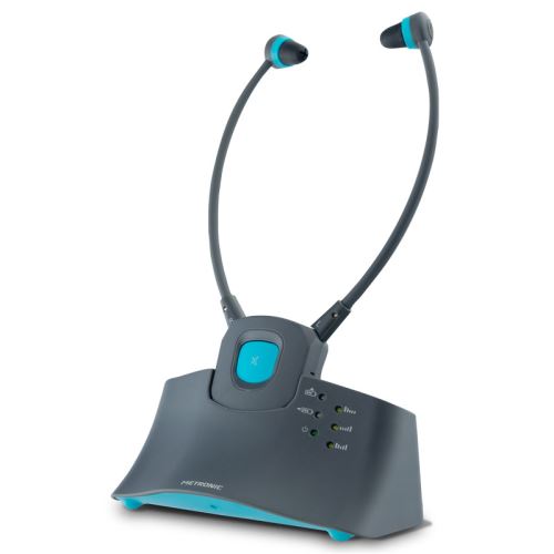 METRONIC Casque TV Sérénité sans fil - gris foncé et bleu - 480183