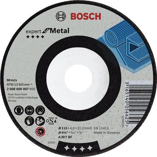 Bosch Professional 2608600386 Bosch Meule à Ébarber pour Acier, Gris, 230 Mm, 8,0 Mm, 1 Pièce