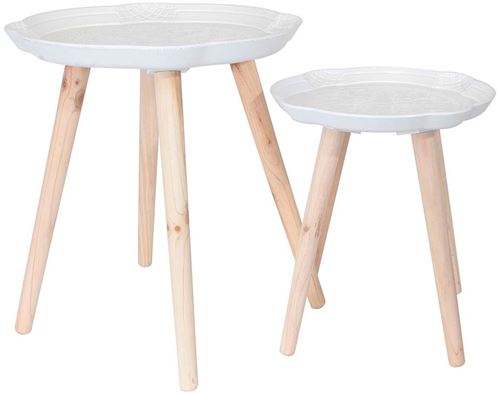 The Home Deco Factory - Tables gigognes motifs arabesques (Lot de 2)