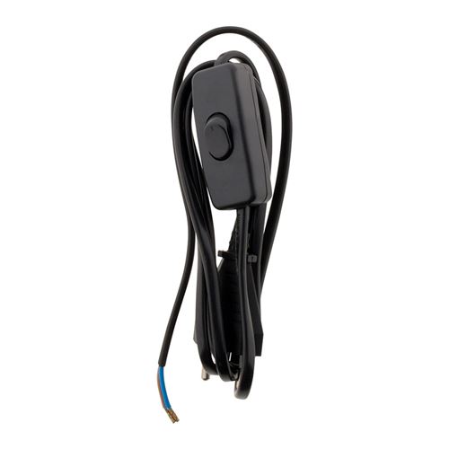 Zenitech-Cordon avec Interrupteur pour luminaire 1,5m Noir - Zenitech