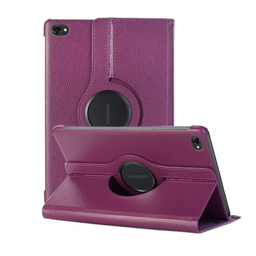 Housse Huawei Mediapad T5 10,1 rotative violette - Etui violet coque de protection 360 degrés tablette Media pad T5 - accessoires pochette XEPTIO 10.1 !