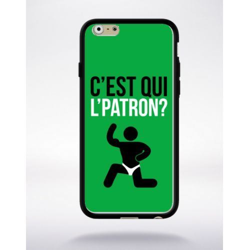 Coque c est qui l patron 4 compatible apple iphone 6 bord noir silicone