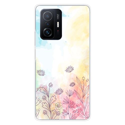 Coque en silicone imprimée compatible Xiaomi Mi 11T 5G Mi 11T Pro 5G Watercolor flowers