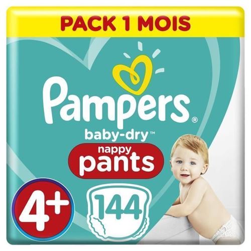 Pampers Baby-dry Pants Taille 4+ - 144 Couches - Pack 1 Mois