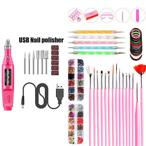 GENERIQUE - Kit d'outils de manucure pour les ongles - Rose - Image 2