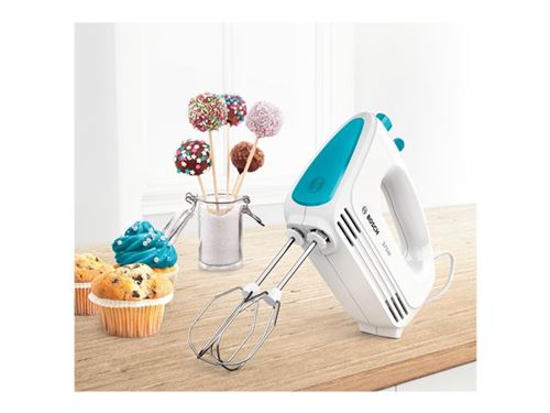 Bosch CleverMixx MFQ2210D - Handmixer - 375 W - wit / dynamisch blauw