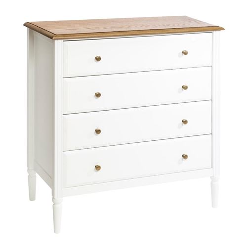 Atmosphera Blanc Commode 4 Tiroirs Solen