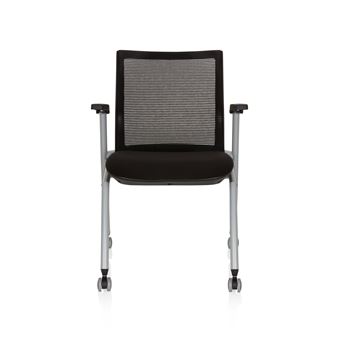 Chaise visiteur chaise de conférence PRIORITY tissu maille tissu noir hjh OFFICE Chaise visiteur chaise de conférence PRIORITY tissu maille tissu noir hjh OFFICE