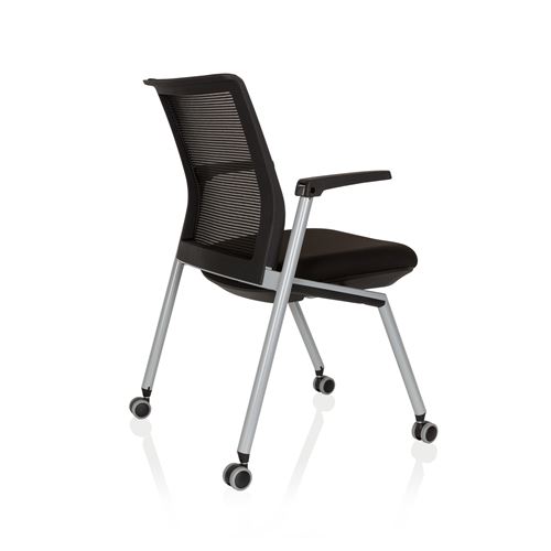 Chaise visiteur chaise de conférence PRIORITY tissu maille tissu noir hjh OFFICE Chaise visiteur chaise de conférence PRIORITY tissu maille tissu noir hjh OFFICE