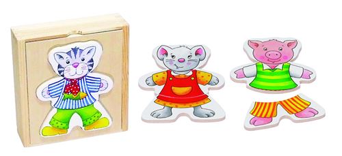 Goki AANKLEEDPUZZEL MERRY ANIMAUX