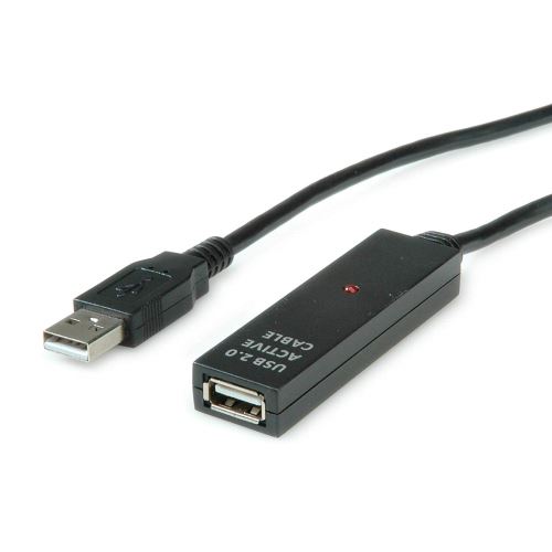 VALUE - USB-verlengkabel - USB (M) naar USB (V) - USB 2.0 - 30 m - actief - zwart