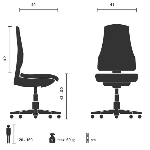 Chaise de bureau pour enfant Siège pivotant KIDDY NET Chaise de bureau pour enfant Siège pivotant KIDDY NET