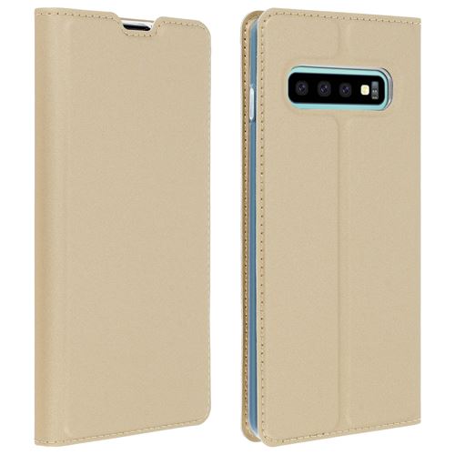 Housse Samsung Galaxy S10 Plus Étui Porte-cartes Fonction Stand Dux Ducis Or