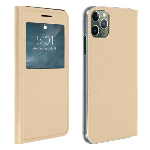 Housse pour iPhone 11 Pro Max Clapet Fenêtre d'affichage Or