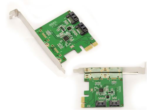 Carte Contrôleur SATA III Sur Port PCI EXPRESS (2.0) ASM 1061R RAID 0 / RAID 1 / SPAN Equerres low/high profile