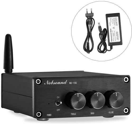 Nobsound TPA3116 Amplificateur numérique Bluetooth 4.2, 200 W (2 x 100 W), HiFi, stéréo, classe D, avec alimentation