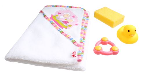 Heless Serviette de bain poupées avec accessoires 50 cm